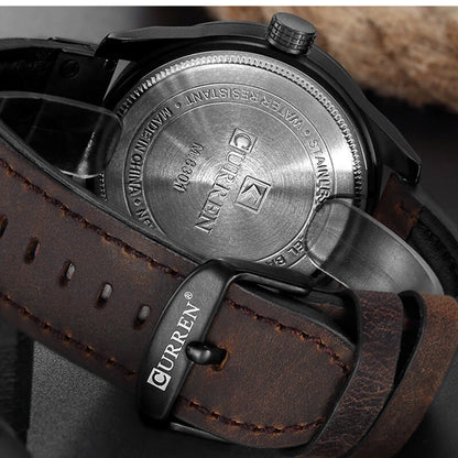 CURREN Men Classic Sports Quartz Watch Large Dial Fashion Casual Watches Waterproof Watch with Calendar, Luminous Hands