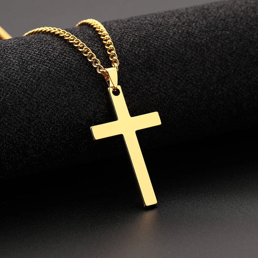 Fashion Cross Pendant Necklace Women Men Stainless Steel Link Chain Charm Necklace Cool Boys Girls Punk Hip Hop Jewelry Gift