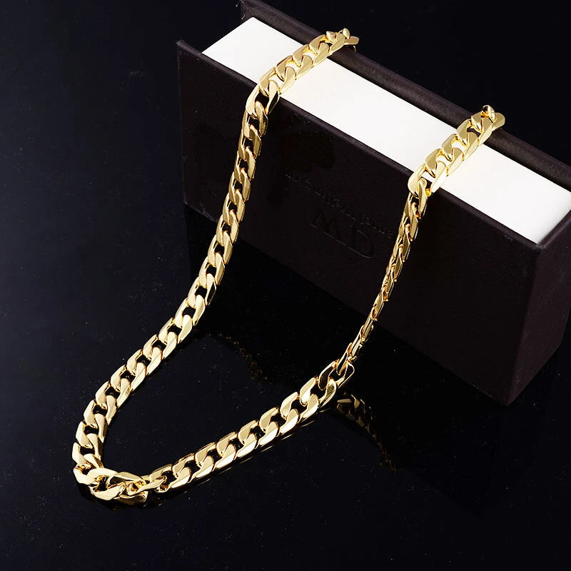 Fashion Men Women Neck Necklace Classic Chain Jewelry Male Trendy Chain Necklace HipHop Jewelry Gift