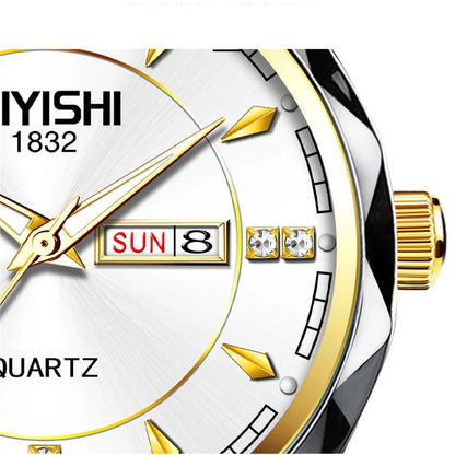 AIYISHI Men Watches Luxury Brand Luminous Waterproof Business Watch Stainless Steel Strap Quartz Watch