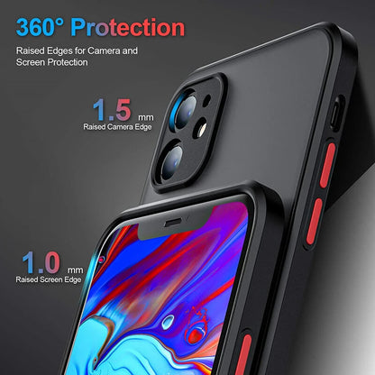 Black Armor Bumper Shockproof Silicone Hard Cover Phone Case for iPhone 16 16 Plus 16 Pro 16 Pro Max