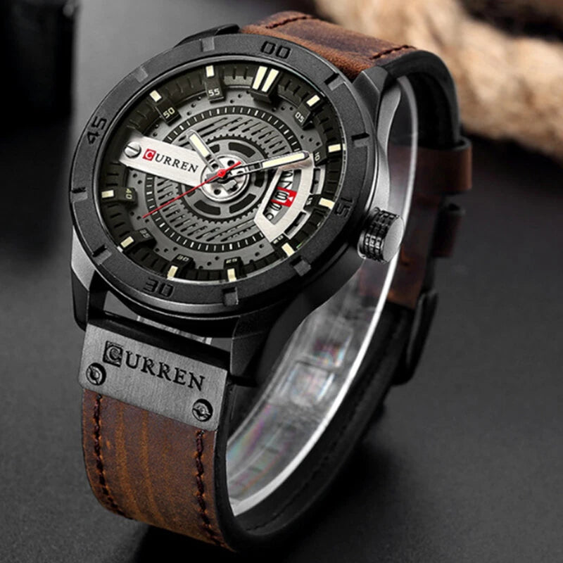 CURREN Men Classic Sports Quartz Watch Large Dial Fashion Casual Watches Waterproof Watch with Calendar, Luminous Hands